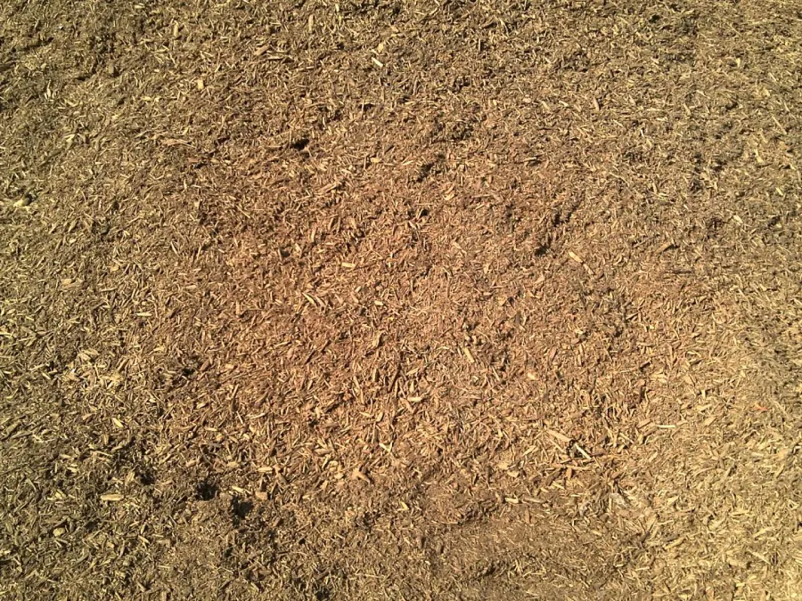 A pile of dirt on top of the ground.